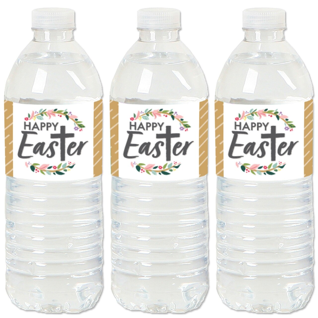 Big Dot of Happiness Religious Easter - Christian Holiday Party Water Bottle Sticker Labels - Set of 20
